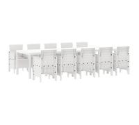 Conjunto De Comedor De Jardín Con Cojín 11 Pcs Blanco Y Taupe Vidaxl