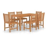 Conjunto De Comedor De Jardín De 7 Piezas, 160 X 80 Cm, Madera Maciza De Teca Vidaxl