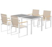 Conjunto de comedor Outsunny de 5 piezas, ideal para 4 personas. Mesa de comedor desmontable, perfecta para balcones