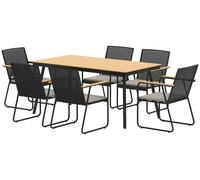 Conjunto de comedor Outsunny de 7 piezas, con estructura de metal, para 6 personas. Incluye mesa de comedor