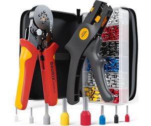 Conjunto de crimpadora BAURIX® con un juego de 1800 terminales para cables