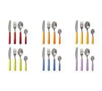 Conjunto de cubiertos Excelsa, 24 piezas, estilo moderno, acero inoxidable, colores variados