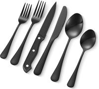 Conjunto de cubiertos VEVOR de 48 piezas, fabricado en acero inoxidable apto para uso alimentario, ideal para la cocina, servicio para 8 personas, incluye cuchillos, tenedores y cucharas