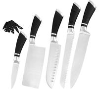 Conjunto de cuchillos de cocina de acero inoxidable, antideslizantes, que incluye cuchillo de chef, cuchillo para picar, cuchillo Santoku y herramientas para sushi, pescado y sashimi. (Color: Juego de