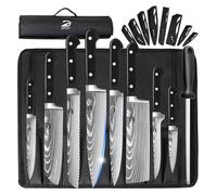 Conjunto de cuchillos de cocina Dfito, de 8 piezas, fabricado en acero inoxidable de alto carbono, extremadamente afilado, con funda enrollable, conjunto de cuchillos profesionales para cocinar