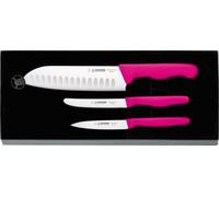 Conjunto de cuchillos de cocina Giesser, 3 piezas, cuchillo de color rosa