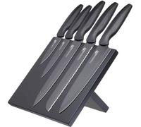 Conjunto de cuchillos de cocina MasterClass Sharp 5, con cuchillo de chef de acero inoxidable con revestimiento antiadherente y soporte magnético