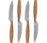Conjunto de cuchillos para carne Boska Oslo+ / Juego de 4 piezas / Juego de cuchillos de acero inoxidable / Para cortar carne (o alternativas), pescado, verduras / Antiadherente / Madera de roble euro