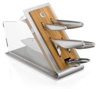 Conjunto de cuchillos WMF "Chef's Edition", sin BPA, con bloque, de 5 piezas, acero inoxidable/marrón claro