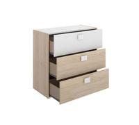 Conjunto de dormitorio dina pack 6 armario + cómoda + mesita + cama blanco/natural