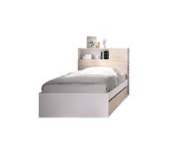 Conjunto de dormitorio ten pack 6 cama + escritorio + armario blanco/natural