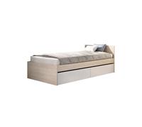 Conjunto de dormitorio top pack 1 cama + armario blanco/natural