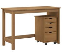 Conjunto de dos armarios para escritorio, color miel, madera de pino maciza