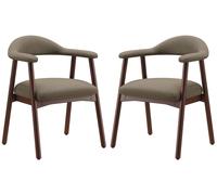 Conjunto de dos sillas modernas para comedor, estilo escandinavo, con asiento acolchado para mayor comodidad, patas de madera maciza, respaldo ergonómico que proporciona soporte y color marrón
