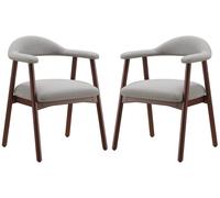 Conjunto de dos sillas modernas para comedor, estilo escandinavo, con asiento acolchado para mayor comodidad, patas de madera maciza, respaldo ergonómico que proporciona soporte y color gris