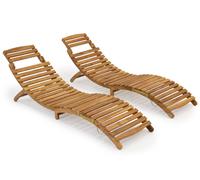 Conjunto de dos tumbonas de madera Liberia Garden Point