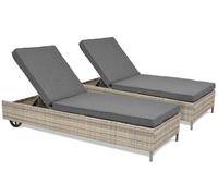 Conjunto de dos tumbonas de technoratán Tobago Garden Point gris claro