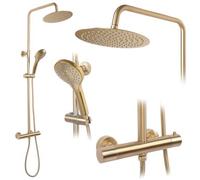 Conjunto De Ducha Con Termostato Rea Vincent Gold Brush