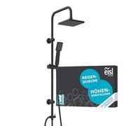 Conjunto de ducha EISL Easy Energy DX12004BL-A negro | Sistema de ducha sin grifo 2 en 1 con ducha de lluvia grande (170 x 170 mm)