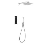 Conjunto de ducha electrónica de dos vías con acabado cromado y negro Smart Shower Roca