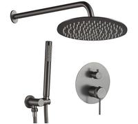 Conjunto De Ducha Emoptrado Ocult Rea Lungo Grip Titanium + Box