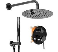 Conjunto De Ducha Emoptrado Oculto Rea Lungo Black Metallic + Box