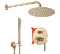 Conjunto De Ducha Emoptrado Oculto Rea Lungo Oro Matt + Box
