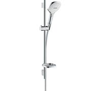 Conjunto de ducha Hansgrohe Raindance Select E 120 Eco Unica S, acabado blanco/cromado, con barra de soporte de 650 mm