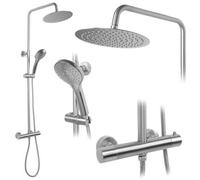 Conjunto De Ducha Rea Con Termostato Vincent Nickel Brush Inox