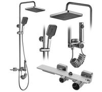 Conjunto De Ducha Rea Helix Nickel Brush Inox
