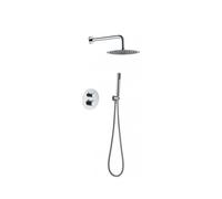 Conjunto de ducha termostática con un diseño empotrado de acabado cromado Line de Imex - Plateado / Latón / Imex