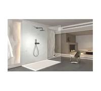 Conjunto de ducha termostático empotrado con rociador a pared o a techo acabado negro metalizado tibet de Imex - Rociador a pared