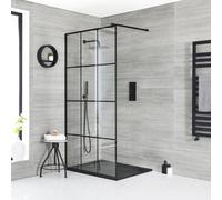 Conjunto de Ducha Walk - In Completo con Plato de Ducha Efecto Pizarra Acabado Gris Claro 900 mm x 800mm - Barq