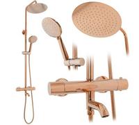 Conjunto De Ducha Y Bañera Con Termostato Rea Lungo Rose Gold