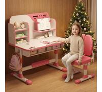 Conjunto de escritorio infantil con altura ajustable, escritorio para estudiantes con silla, diseño de astronautas, mesa de dibujo para niños que crece con ellos, diseño ergonómico, amplia superficie