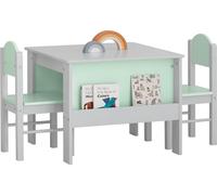 Conjunto de escritorio infantil SoBuy, que incluye una mesa y 2 sillas. También disponible como conjunto de escritorio infantil con 2 estanterías laterales