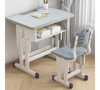 Conjunto de escritorio y silla para niños, escritorios infantiles con altura ajustable y superficie inclinable, altura regulable, espacio de trabajo escolar ergonómico para niños con cajón de almacena