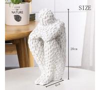 Conjunto de esculturas blancas de resina Unyqoos® – esculturas abstractas para el salón, hechas a mano y pintadas a mano, con base antideslizante