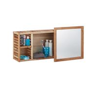 Conjunto de estantes de baño de nogal, estantería con espejo, 5 estantes.