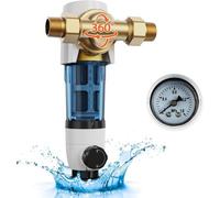 Conjunto de filtros de alta corriente para sistemas de calefacción, con adaptadores para tuberías de gas de 3/4" y 1", con una capacidad de 4 litros por hora, y filtro de sedimentación de alta presión