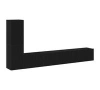 Conjunto de gabinete de TV de 3 piezas montado en la pared de vidaXL de madera de roble negra