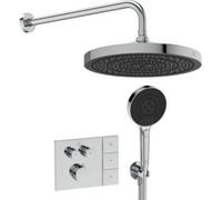Conjunto de grifería para ducha Ideal Standard – Termostato empotrado Ceratherm Navigo®, cabezal de ducha y ducha de mano Solos de 3 funciones