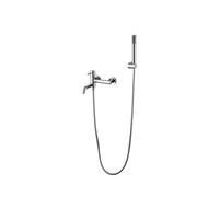 Conjunto de grifo monomando y ducha de mano con soporte fabricado en latón y pvc cromado Monza de Imex