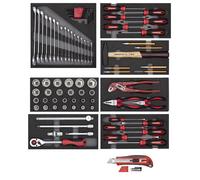 Conjunto de herramientas GEDORE rojo R21010000, compuesto por 8 módulos CT y un cortador, 81 piezas, referencia 3301655