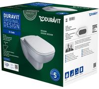Duravit D-Code - Inodoro suspendido, Rimless, asiento Softclose, blanco 45700900A1