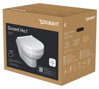 Duravit No. 1 taza de inodoro con asiento de cierre suave suspendido sin reborde blanco 45750900A1