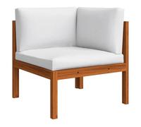 vidaXL Conjunto de jardín de 10 piezas con cojines, madera color crema, acacia y cuerda