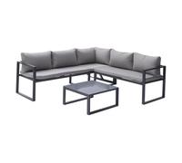Conjunto de jardín ajustable ibiza tela gris 4 plazas aluminio antracita