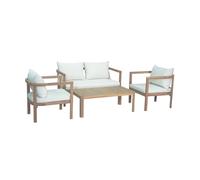 Conjunto de jardín arteijo de madera con y mesa baja - conforama 60 cm