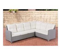 Conjunto de jardín CLP Polyrattan L, modelo Minari, sin mesa, color gris. Tapicería color crema